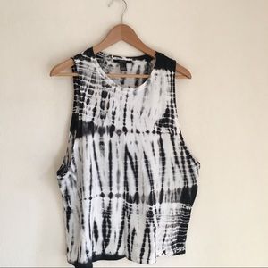 Dark navy shibori tie dye muscle tank